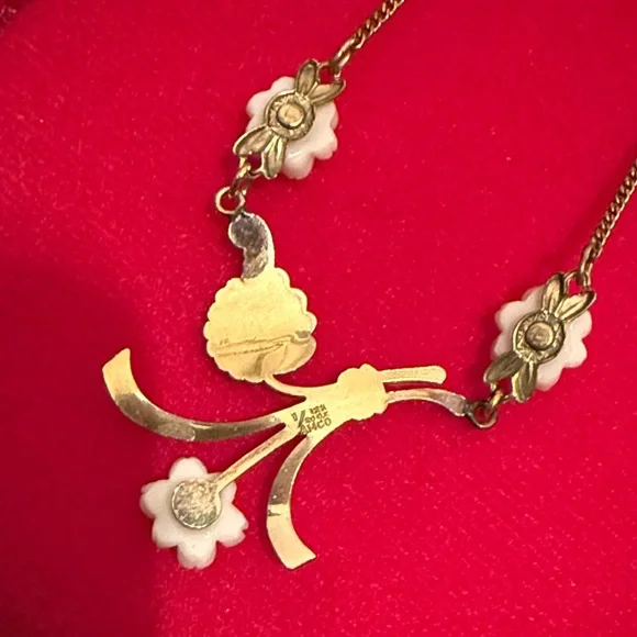 Vintage Amco Gold Filled Flower Necklace - Rare Design - Picture 2 of 4